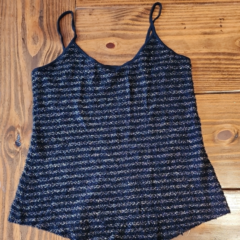 BKE Boutique Black and Gold Striped Camisole